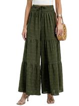 Calças Palazzo CUPSHE para mulheres, cintura curta, verde, tamanho M Calças Palazzo CUPSHE para mulheres, cintura curta, verde, tamanho M