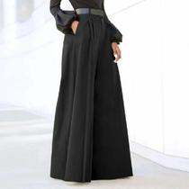 Calças Palazzo De Perna Larga Para Mulheres, Confortáveis E Estampadas, Calças Cropped De Linho Para Calças Palazzo De Perna Larga Para Mulheres, Confortáveis E Estampadas, Calças Cropped De Linho Para