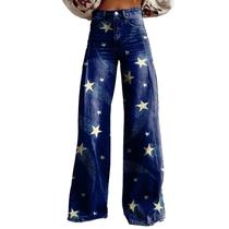 Calças Palazzo LUFHBEHB femininas com estampa floral boho de cintura alta