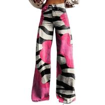 Calças Palazzo LUFHBEHB femininas com estampa floral boho de cintura alta