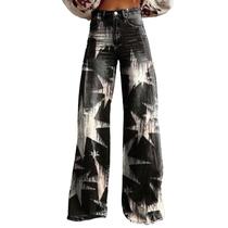 Calças Palazzo LUFHBEHB femininas com estampa floral boho de cintura alta