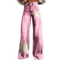Calças Palazzo LUFHBEHB femininas com estampa floral boho de cintura alta