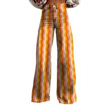 Calças Palazzo LUFHBEHB femininas com estampa floral boho de cintura alta