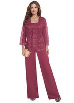 Calças Petyoo Desert Rose, 3 peças para mulheres, tamanho 2