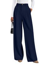 Calças PRETTYGARDEN 2025 Pantalona Casual Executiva Marinho G Calças PRETTYGARDEN 2025 Pantalona Casual Executiva Marinho G