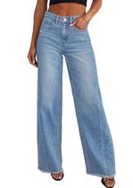 Calças PRETTYGARDEN Jeans Denim Estilo Pantalona Cintura Alta e Stretch Calças PRETTYGARDEN Jeans Denim Estilo Pantalona Cintura Alta e Stretch