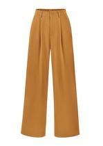 Calças PRETTYGARDEN Pantalona Cintura Alta Casual Executiva Marrom Amarelo G