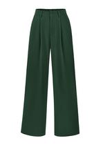 Calças PRETTYGARDEN Pantalona Verde Escuro Cintura Alta Tamanho Grande Calças PRETTYGARDEN Pantalona Verde Escuro Cintura Alta Tamanho Grande