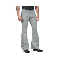 Calças Retro Flare Masculinas De Cintura Média Em Cor Sólida, Clássicas E Casuais Dos Anos 70, Com