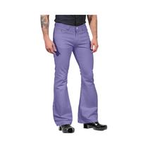 Calças Retro Flare Masculinas De Cintura Média Em Cor Sólida, Clássicas E Casuais Dos Anos 70, Com