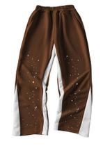 Calças RoseSeek Boys Y2K Wide Leg, largas, marrom/brancas, 11 anos Calças RoseSeek Boys Y2K Wide Leg, largas, marrom/brancas, 11 anos