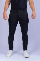 calças sarja preta masculina slim