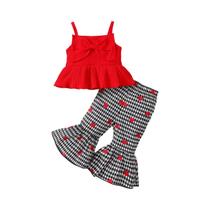 Calças sem mangas para menina recém-nascida, cor sólida, amor impresso, 2 peças, verão Calças sem mangas para menina recém-nascida, cor sólida, amor impresso, 2 peças, verão