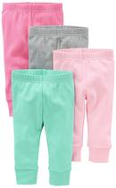 Calças Simple Joys da Carter's Baby Girls, 0-3 meses, pacote com 4