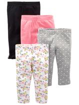 Calças Simple Joys da Carter's Baby Girls, 0-3 meses, pacote com 4 Calças Simple Joys da Carter's Baby Girls, 0-3 meses, pacote com 4