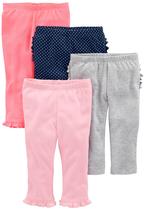 Calças Simple Joys da Carter's Baby Girls, pacote com 4, 3 a 6 meses