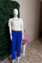 Calças Sociais em Alfaiataria com Cinto de Couro Incluso - Tamanhos P, M e G