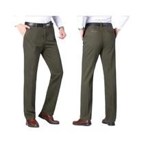 Calças Sociais Masculinas Pretas Casuais De Corte Reto Para Outono/Primavera - Modelo Solto Formal