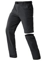 Calças SOLDIER conversíveis Quick Dry Hiking gratuitas, pretas, 30 L x 32 L