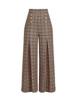 Calças SOLY HUX xadrez de cintura alta, perna larga, tamanho maior, 3XL-5XL Calças SOLY HUX xadrez de cintura alta, perna larga, tamanho maior, 3XL-5XL