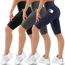 Calças SUNCLOVE Kit com 3 Shorts Biker Cintura Alta com Bolsos Calças SUNCLOVE Kit com 3 Shorts Biker Cintura Alta com Bolsos