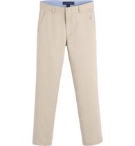 Calças Tommy Hilfiger Flat Front Twill para Meninos - Tamanho 20 Husky - Caqui