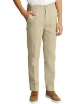 Calças Trasign Teens Slim Fit, linho, cáqui, tamanho 16