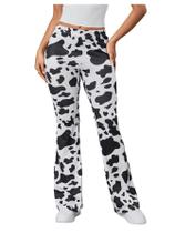 Calças WDIRARA Snakeskin High Waist Flare Bell Bottom pretas Calças WDIRARA Snakeskin High Waist Flare Bell Bottom pretas
