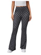 Calças WDIRARA Snakeskin High Waist Flare Bell Bottom pretas Calças WDIRARA Snakeskin High Waist Flare Bell Bottom pretas