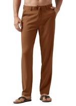 Calças Willit Linen Masculinas Caramel 33 L x 32 L, vestido casual de praia Calças Willit Linen Masculinas Caramel 33 L x 32 L, vestido casual de praia