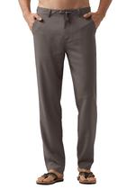 Calças Willit Linen, vestido casual masculino, com cordão, cinza, 30 L x 32 L Calças Willit Linen, vestido casual masculino, com cordão, cinza, 30 L x 32 L