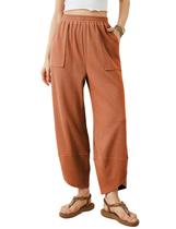 Calças Xiaoxuemeng Baggy Wide Leg Palazzo Harem Orange para mulheres