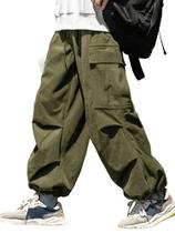 Calças ZAFUL Flat Pocket Parachute para homens e mulheres em veludo cotelê