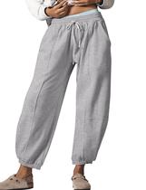 Calças Ziesexy Barrel Leg para mulheres, calça de moletom cinza