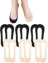 Calcetas Invisibles AURUZA Ultra Bajitas para Mujer Talla 5-7 Negro y Nude