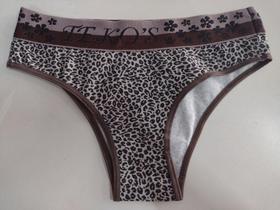 Calcinha 100% algodão com cós cor onça tamanho único do P ao Gg