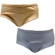 Calcinha Absorvente Algodão Segura Escapes Urina 2un BEG/CZ