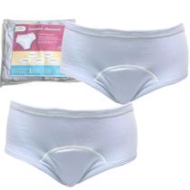 Calcinha Absorvente Algodão Segura Escapes Urina 2un Branco