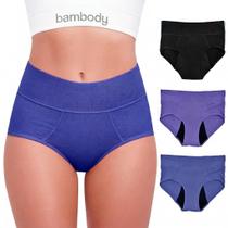 Calcinha Absorvente Bambody de Rayon de Bambu Média Pacote com 3 Calcinha Absorvente Bambody de Rayon de Bambu Média Pacote com 3
