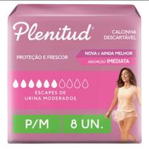 Calcinha Absorvente Descartavel Feminina Vestir Incontinência Tam PM 08 Unid Plenitud