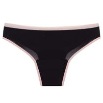 Calcinha Absorvente Pantys Comfy Preto e Rosa