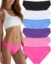 Calcinha ANZERMIX, biquíni feminino de algodão respirável x6, médio Calcinha ANZERMIX, biquíni feminino de algodão respirável x6, médio