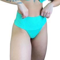 Calcinha Avulsa Hot Pants Faixa Canelado Mônaco Verde Água