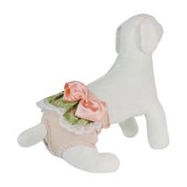 Calcinha Babado PARA CAES E GATOS Flores Verde - Bonito pra Cachorro TAM G