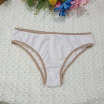 Calcinha Básica Branco com detalhe em Nude Calcinha Básica Branco com detalhe em Nude