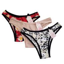 Calcinha Básica Kit Com 3 Feminina Tanga Tradicional Corpo Nú 480