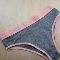 Calcinha Básica Tecido Mescla com viés colorido - Calcinha Tayla