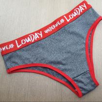 Calcinha Básica Tecido Mescla com viés colorido - Calcinha Tayla