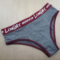 Calcinha Básica Tecido Mescla com viés colorido - Calcinha Tayla