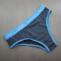 Calcinha Básica Tecido Mescla com viés colorido - Calcinha Tayla